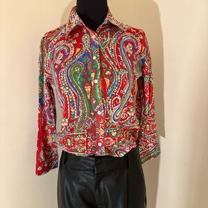 Ralph Lauren paisley shirt, sz XS, fits sz 2